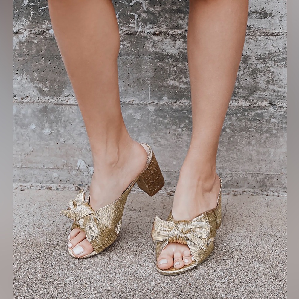 Gold Knotted High Heel Sandals